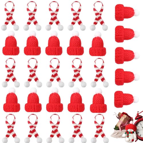 ARROMI 30 Stück Kleine Weihnachtsmützen, Mini-Strickmützen des Weihnachten, Nikolausmützen Klein für Weihnachten, Weihnachtsfeiern - Rot ARROMI 30 Stück Kleine Weihnachtsmützen, Mini-Strickmützen des Weihnachten, Nikolausmützen Klein für Weihnachten, Weihnachtsfeiern - Rot von ARROMI