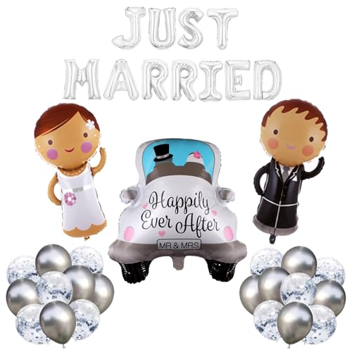 Just Married Dekorationen, Just Married Banner, Just Married, Hochzeit Party Dekoration, Hochzeit Luftballons, Braut und Bräutigam Ballons, Romantische Luftballons, Hochzeit Party Dekoration Just Married Dekorationen, Just Married Banner, Just Married, Hochzeit Party Dekoration, Hochzeit Luftballons, Braut und Bräutigam Ballons, Romantische Luftballons, Hochzeit Party Dekoration von ARROMI
