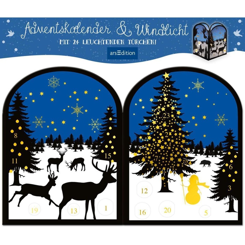 Teelichthäuschen Winternacht, Adventskalender & Windlicht von ars edition