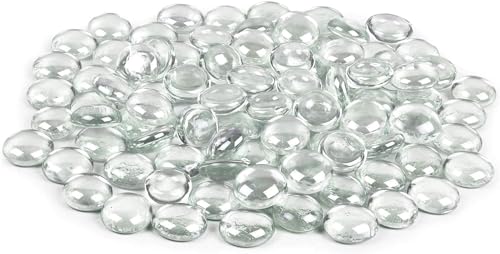 ARSUK Glaskiesel 170–180 Stück (0,955 kg) – Transparente Glassteine, Deko-Kiesel, Glasnuggets, Mosaiksteine, Bastelperlen, Glasperlen, Vasenfüller, Tischdeko, Hochzeit, DIY Bastelsteine 17–20 mm von ARSUK