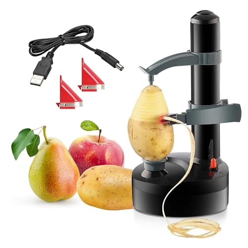 ARSUK Kartoffelschäler Elektrisch - Automatisch Apfelschälmaschine mit 3 Klingen, Obstschäler obst und Gemüseschäler - Apfelschäler mit Netzkabel von ARSUK