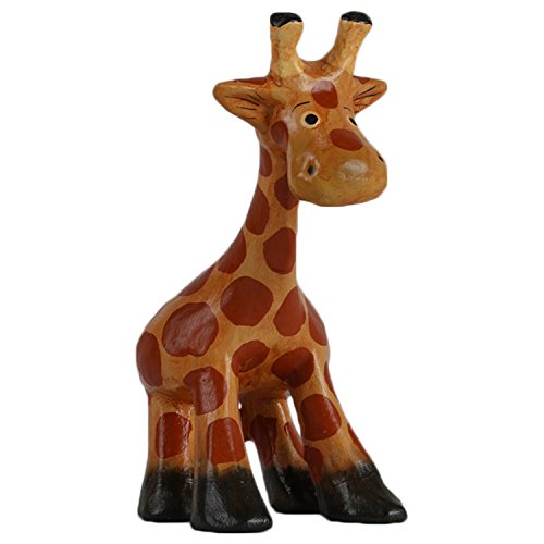 ART-CRAFT Holz Giraffe Holzschnitzerei Holzfigur bemalt Miniatur H:12cm von ART-CRAFT