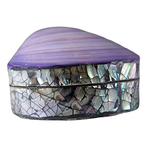 ART-CRAFT Kleine Muschel Schatulle purple Ring Box mit Deckel Ring Schachtel Pillendose klein Weed box Schmuckschatulle Aufbewahrungsdose Geschenkbox Sammelbox ART-CRAFT Kleine Muschel Schatulle purple Ring Box mit Deckel Ring Schachtel Pillendose klein Weed box Schmuckschatulle Aufbewahrungsdose Geschenkbox Sammelbox von ART-CRAFT