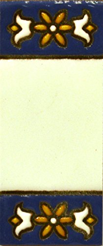 Schilder mit Zahlen und Nummern auf vielfarbiger Keramikkachel. Handgemalte Kordeltechnik fuer Schilder mit Namen, Adressen und Wegweisern. Persoenlich gestaltbarer Text. Design AZUL MINI 7,3 cm x 3 cm (RAUM "WEIßER"). von ART ESCUDELLERS