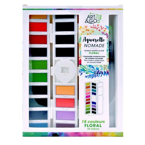 ART&GO Aquarell-Palette, Floral, 18 Behälter ART&GO Aquarell-Palette, Floral, 18 Behälter von ART&GO