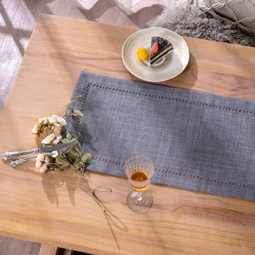 Einfacher Tischläufer Moderner Tischläufer Rechteck Vintage Tischläufer für Zuhause Hochzeit Elegante Tischdekoration (Dunkel Grau, 35 x 90 cm) von ARTABLE