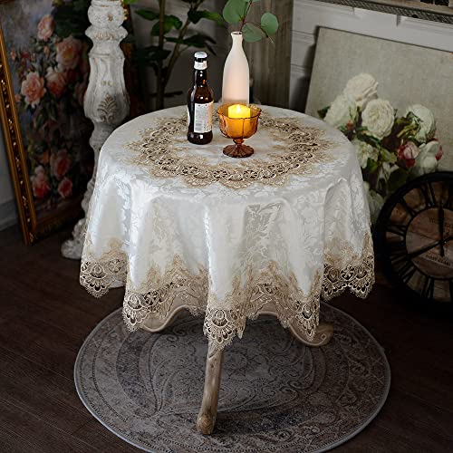 ARTABLE Kleine Tischdecke aus Spitze, für Herbst, Weihnachten, Makramee, Tischdekoration für Thanksgiving, Outdoor, Bauernhaus, rustikale Küche, Party, Geburtstag, Picknick (hellbraun, 99 Zoll rund) ARTABLE Kleine Tischdecke aus Spitze, für Herbst, Weihnachten, Makramee, Tischdekoration für Thanksgiving, Outdoor, Bauernhaus, rustikale Küche, Party, Geburtstag, Picknick (hellbraun, 99 Zoll rund) von ARTABLE