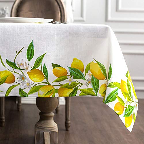 ARTABLE Rechteckige Sommer-Tischdecke, Frühlingsdruck, Blumengras und Vintage-Blumenmuster, Tischdecke für Ostern, Picknick, Outdoor, Zuhause, Urlaub, lange Esszimmer, Küche, Zitrone, 132 x 178 cm ARTABLE Rechteckige Sommer-Tischdecke, Frühlingsdruck, Blumengras und Vintage-Blumenmuster, Tischdecke für Ostern, Picknick, Outdoor, Zuhause, Urlaub, lange Esszimmer, Küche, Zitrone, 132 x 178 cm von ARTABLE