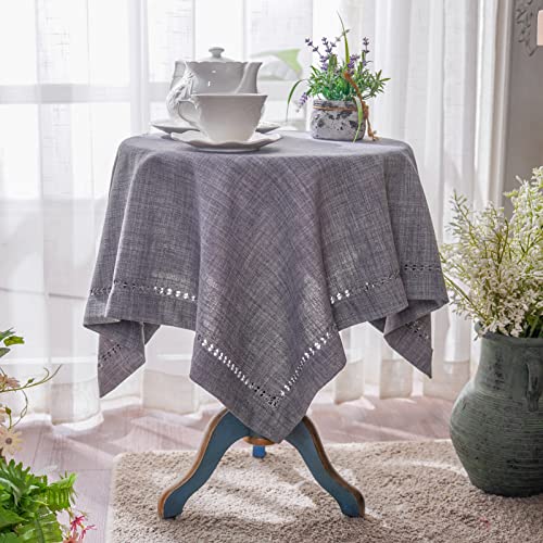 Einfaches Tischdecken Modernes Tischdecke Rechteck Vintage Tischdecken für Zuhause Hochzeit Elegante Tischdekoration (Dunkel Grau, 85 x 85 cm) von ARTABLE