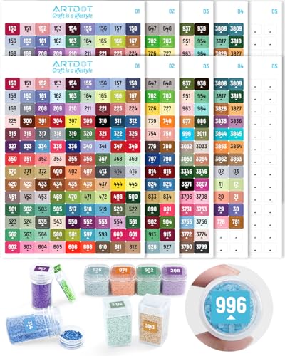 ARTDOT 2 Set Farben Zahlen Aufkleber als Diamond Painting Zubehör, 489 Farben Etiketten Selbstklebend für Diamant Painting Aufbewahrungsbox Sticken Set ARTDOT 2 Set Farben Zahlen Aufkleber als Diamond Painting Zubehör, 489 Farben Etiketten Selbstklebend für Diamant Painting Aufbewahrungsbox Sticken Set von ARTDOT