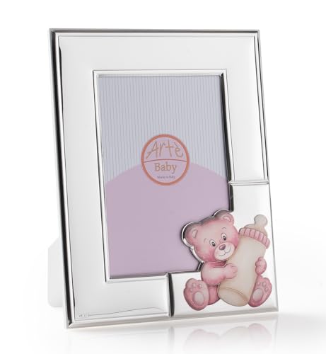 ARTÉ 10 x 15 Bilderrahmen für Mädchen, hergestellt in Italien, elegant versilbert, anlaufgeschützt, schöner Rahmen aus Silber Plated mit Rückseite aus weiß lackiertem Holz E272/Rosa ARTÉ 10 x 15 Bilderrahmen für Mädchen, hergestellt in Italien, elegant versilbert, anlaufgeschützt, schöner Rahmen aus Silber Plated mit Rückseite aus weiß lackiertem Holz E272/Rosa von ARTÉ