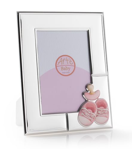 ARTÉ 10 x 15 Bilderrahmen für Mädchen, hergestellt in Italien, elegant versilbert, anlaufgeschützt, wunderschöner Rahmen aus Silber Plated mit Rückseite aus weiß lackiertem Holz E271/Rosa ARTÉ 10 x 15 Bilderrahmen für Mädchen, hergestellt in Italien, elegant versilbert, anlaufgeschützt, wunderschöner Rahmen aus Silber Plated mit Rückseite aus weiß lackiertem Holz E271/Rosa von ARTÉ