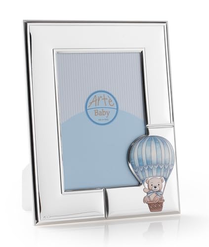 ARTÉ 10 x 15 cm Bilderrahmen für Kinder, hergestellt in Italien, elegant versilbert, anlaufgeschützt, wunderschöner Rahmen aus Silber Plated mit Rückseite aus weiß lackiertem Holz E274/Hellblau ARTÉ 10 x 15 cm Bilderrahmen für Kinder, hergestellt in Italien, elegant versilbert, anlaufgeschützt, wunderschöner Rahmen aus Silber Plated mit Rückseite aus weiß lackiertem Holz E274/Hellblau von ARTÉ