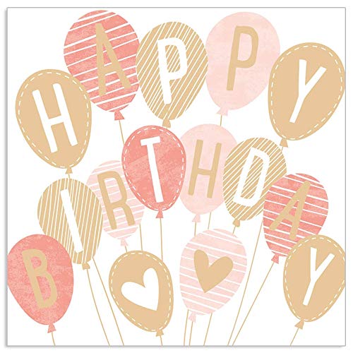 ARTEBENE Serviette Papierserviette Happy Birthday Luftballons Ballons Nude Tissue | 33 x 33 cm | 20 Stück | 3-lagig | Hochwertige Serviette für Geburtstage, Grillfeste, Feiern ARTEBENE Serviette Papierserviette Happy Birthday Luftballons Ballons Nude Tissue | 33 x 33 cm | 20 Stück | 3-lagig | Hochwertige Serviette für Geburtstage, Grillfeste, Feiern von ARTEBENE