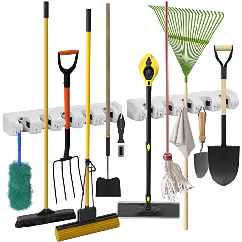 ARTECSIS 2er Set Geräteleiste für Gartengeräte mit 6 ausklappbaren Haken, Gerätehalter, Besenhalter aus Kunststoff, 44,5 cm, Halterung für bis zu 11 Geräte ARTECSIS 2er Set Geräteleiste für Gartengeräte mit 6 ausklappbaren Haken, Gerätehalter, Besenhalter aus Kunststoff, 44,5 cm, Halterung für bis zu 11 Geräte von ARTECSIS