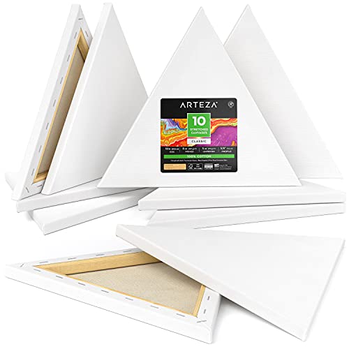 Arteza Dreieck-Leinwand Keilrahmen, 10er-Set dreieckige bespannte Keilrahmen 30.5 cm Seite, 100% Baumwolle, Leinwände für Acrylfarben, Künstlerbedarf für Acryl- und Ölmalerei Arteza Dreieck-Leinwand Keilrahmen, 10er-Set dreieckige bespannte Keilrahmen 30.5 cm Seite, 100% Baumwolle, Leinwände für Acrylfarben, Künstlerbedarf für Acryl- und Ölmalerei von ARTEZA