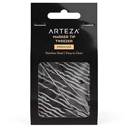 ARTEZA Marker Pinzette Edelstahl, breite Pinzette gewinkelt für Marker mit abnehmbaren Spitzen, für Alkoholmarker, Kreidemarker und Farbmarker ARTEZA Marker Pinzette Edelstahl, breite Pinzette gewinkelt für Marker mit abnehmbaren Spitzen, für Alkoholmarker, Kreidemarker und Farbmarker von ARTEZA