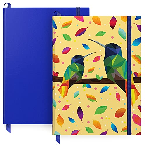 ARTEZA Notizbücher gepunktet, Hardcover Notizbuch 2er Set, 15,2 x 20,3 cm, je 96 Blatt, Vogeldesign und Kobaltblau, 2x Bullet Journal gepunktet mit glattem Papier, Zum Planen, Schreiben, Skizzieren ARTEZA Notizbücher gepunktet, Hardcover Notizbuch 2er Set, 15,2 x 20,3 cm, je 96 Blatt, Vogeldesign und Kobaltblau, 2x Bullet Journal gepunktet mit glattem Papier, Zum Planen, Schreiben, Skizzieren von ARTEZA