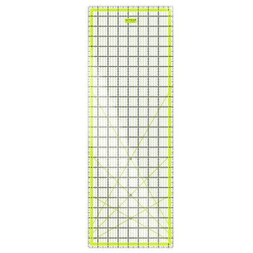 ARTEZA Patchwork-Lineal, transparentes Acryl Quilt-Lineal, 8.5 x 24 Zoll, Lineal für Quiltstoff mit zweifarbigen Rasterlinien, 1 Stück (1er Pack) von ARTEZA