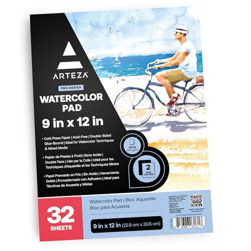 Arteza Aquarellblock Expert 22.9 cm x 30.5 cm, Malblock mit 32 Blatt, kaltgepresstes und säurefreies Aquarellpapier, Malpapier für Wasserfarben und gemischte Malmedien Arteza Aquarellblock Expert 22.9 cm x 30.5 cm, Malblock mit 32 Blatt, kaltgepresstes und säurefreies Aquarellpapier, Malpapier für Wasserfarben und gemischte Malmedien von ARTEZA