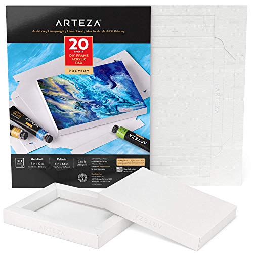 Arteza DIY-Rahmen, Acrylmalblock, 12.7 x 16.7 cm, 20 Blatt, schweres Acrylpapier, 360 g/m², säurefrei, Art Block für Malerei und Kunst mit Mischtechniken Arteza DIY-Rahmen, Acrylmalblock, 12.7 x 16.7 cm, 20 Blatt, schweres Acrylpapier, 360 g/m², säurefrei, Art Block für Malerei und Kunst mit Mischtechniken von ARTEZA