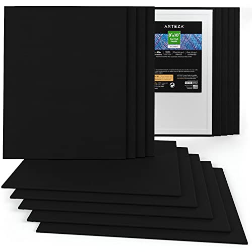Arteza Malkarton, 20.3 x 25.4 cm, 14 Stück, schwarze Malpappe, grundierte Leinwand-Pappe 100% Baumwolle für Malerei, Acrylfarben, Ölfarben & nasse Kunstmedien, Leinwände für Profis & Hobbymaler Arteza Malkarton, 20.3 x 25.4 cm, 14 Stück, schwarze Malpappe, grundierte Leinwand-Pappe 100% Baumwolle für Malerei, Acrylfarben, Ölfarben & nasse Kunstmedien, Leinwände für Profis & Hobbymaler von ARTEZA