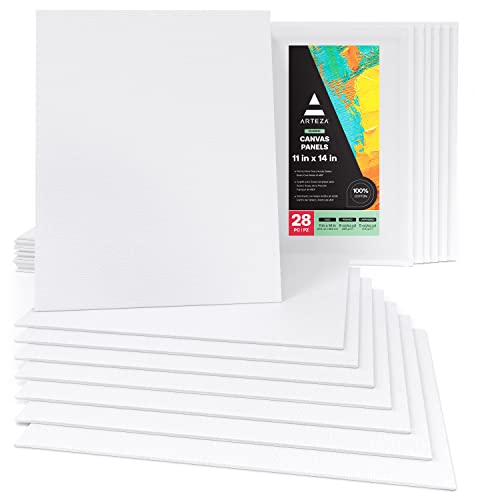 Arteza Malkarton, 28 x 35.5 cm Großpack mit 28 Leinwänden, weiße grundierte Leinwand 100% Baumwolle, für Malerei, Acrylgießen, Ölfarben & nasse Kunstmedien, Malpappe für Profis & Hobbymaler Arteza Malkarton, 28 x 35.5 cm Großpack mit 28 Leinwänden, weiße grundierte Leinwand 100% Baumwolle, für Malerei, Acrylgießen, Ölfarben & nasse Kunstmedien, Malpappe für Profis & Hobbymaler von ARTEZA