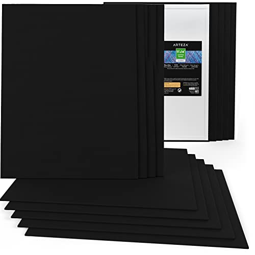 Arteza Malkarton, 27.9 x 35.6 cm, 14 Stück, schwarze Malpappe, grundierte Leinwand-Pappe 100% Baumwolle, für Malerei, Acrylfarben, Ölfarben & nasse Kunstmedien, Leinwände für Profis & Hobbymaler Arteza Malkarton, 27.9 x 35.6 cm, 14 Stück, schwarze Malpappe, grundierte Leinwand-Pappe 100% Baumwolle, für Malerei, Acrylfarben, Ölfarben & nasse Kunstmedien, Leinwände für Profis & Hobbymaler von ARTEZA