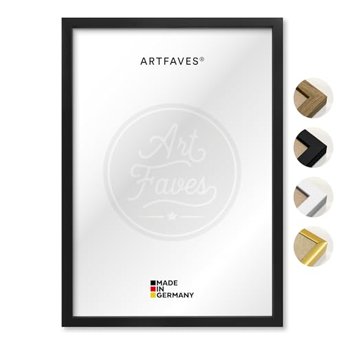 ARTFAVES® Bilderrahmen aus Holz - 21 x 30 cm - SCHWARZ natur - Holz Rahmen, Fotorahmen, Posterrahmen für Collage, mit Schutzfolie von ARTFAVES