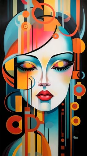 ARTGOTO Diamond Painting Eckige Steine Groß XXL Bilder Erwachsene,40x70cm Abstrakt Frau A,5D Diamant Painting Set Viereckige Quadratische Steine mit Zubehör Für Wohnzimmer Dekoration von ARTGOTO