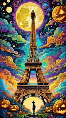 ARTGOTO Diamond Painting Eckige Steine Groß XXL Bilder Erwachsene,40x70cm Eiffelturm B,5D Diamant Painting Set Viereckige Quadratische Steine mit Zubehör Für Wohnzimmer Dekoration von ARTGOTO