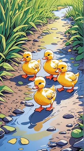 ARTGOTO Diamond Painting Eckige Steine Groß XXL Bilder Erwachsene,40x70cm Ente A,5D Diamant Painting Set Viereckige Quadratische Steine mit Zubehör Für Wohnzimmer Dekoration von ARTGOTO