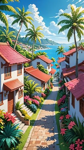 ARTGOTO Diamond Painting Eckige Steine Groß XXL Bilder Erwachsene,40x70cm Landschaft Meer C,5D Diamant Painting Set Viereckige Quadratische Steine mit Zubehör Für Wohnzimmer Dekoration von ARTGOTO