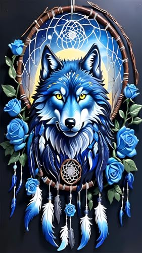ARTGOTO Diamond Painting Eckige Steine Groß XXL Bilder Erwachsene,40x70cm Wolf B,5D Diamant Painting Set Viereckige Quadratische Steine mit Zubehör Für Wohnzimmer Dekoration von ARTGOTO