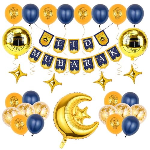 ARTGUTS Eid Mubarak Ramadan Feier Dekoration, Ramadan Luftballons, Gold Mond Stern Folienballon, Eid Mubarak Banner Aufhängen, Eid Mubarak ballon Spirale Deko, für Eid Ramadan Mubarak Partydeko ARTGUTS Eid Mubarak Ramadan Feier Dekoration, Ramadan Luftballons, Gold Mond Stern Folienballon, Eid Mubarak Banner Aufhängen, Eid Mubarak ballon Spirale Deko, für Eid Ramadan Mubarak Partydeko von ARTGUTS