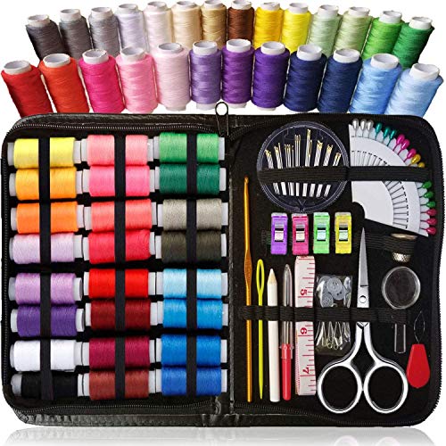 sew simply Nähset anfänger, über 100 Premium Nähzubehör, 30 XL Faden 4 nützliche Clips, Mini Travel Nähzeug, Notfall von ARTIKA