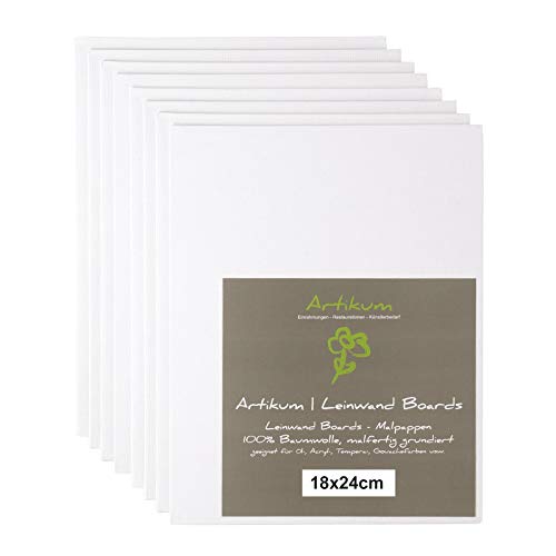 8x bespannter Malkarton 18x24cm | Malpappen mit Leinwand 100% Baumwolle 280gsm, malfertig vorgrundiert bespannt Pappleinwände, Leinwandkarton, Canvas Panels 18x24 cm 8x bespannter Malkarton 18x24cm | Malpappen mit Leinwand 100% Baumwolle 280gsm, malfertig vorgrundiert bespannt Pappleinwände, Leinwandkarton, Canvas Panels 18x24 cm von ARTIKUM