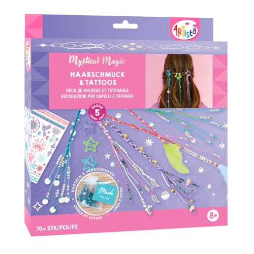 ARTISTA 9342991 Bastelset Haarschmuck & Tattoo-Aufkleber, Schmuckbastelset, DIY Schmuckset für Kinder ab 8 Jahren ARTISTA 9342991 Bastelset Haarschmuck & Tattoo-Aufkleber, Schmuckbastelset, DIY Schmuckset für Kinder ab 8 Jahren von ARTISTA