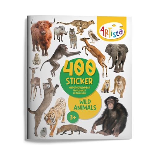 Artista 9315125 Stickerbuch Wildtiere, 400 naturgetreue Sticker, wiederverwendbar, für Erwachsene und Kinder ab 3 Jahren Artista 9315125 Stickerbuch Wildtiere, 400 naturgetreue Sticker, wiederverwendbar, für Erwachsene und Kinder ab 3 Jahren von ARTISTA