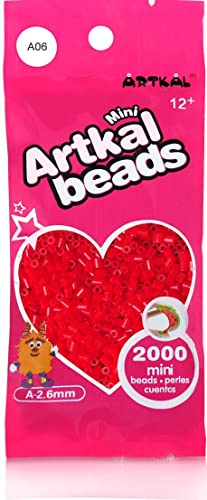 ARTKAL® Mini A Soft 2,6 mm Bügelperlen Beads / 2000 Stück / A06 RED Steckperlen von ARTKAL