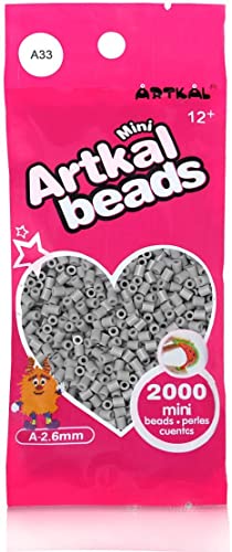 ARTKAL® Mini A Soft 2,6 mm Bügelperlen Beads / 2000 Stück / A33 Gray Steckperlen von ARTKAL