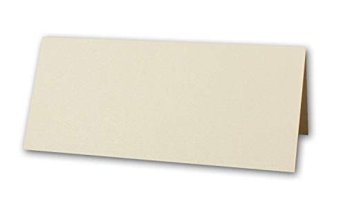 100x Artoz Perle - Tischkarten/Namenskärtchen - 250 g/m² - Ivory-Elfenbein - glänzend - 100 x 90 mm - zum Falten als Doppelkarte/Faltkarte von ARTOZ