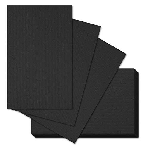 25x ARTOZ A7 Karten, ungefalzt - 6,6 x 10,3 cm - Schwarz (Schwarz) - Mini-Kärtchen - 220 g/m² - Tischdeko, Tischkarten, Visitenkarten - Serie 1001 von ARTOZ