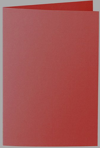50 Stück - Artoz Serie 1001 Doppelkarten gerippt - Hochdoppelt - DIN B6, 240 x 169mm, hochwertig, feuerrot von ARTOZ