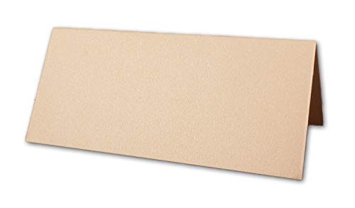 50x Artoz Perle - Tischkarten/Namenskärtchen - 250 g/m² - Pfirsich - glänzend - 100 x 90 mm - zum Falten als Doppelkarte/Faltkarte von ARTOZ