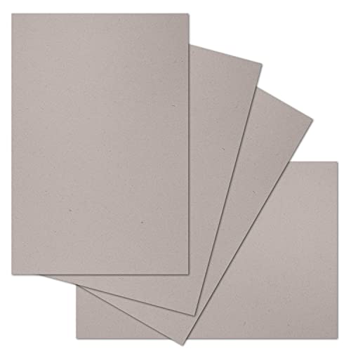 ARTOZ 100x Bastelkarte DIN A4 - Farbe: beech (hellgrau / hellbraun) - 21 x 29,7 cm - 216 g/m² - Einzelkarte ohne Falz - dickes Bastelpapier - Serie Green-Line von ARTOZ