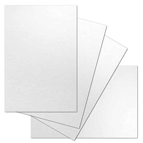 ARTOZ 100x Bastelkarte DIN A4 - Farbe: birch (weiß / cremeweiss) - 21 x 29,7 cm - 216 g/m² - Einzelkarte ohne Falz - dickes Bastelpapier - Serie Green-Line von ARTOZ