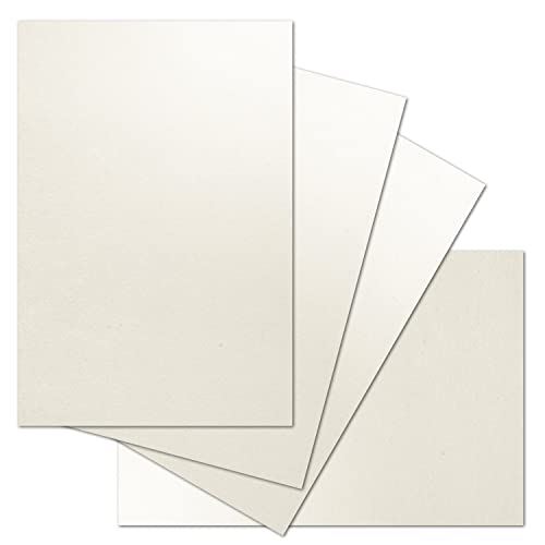 ARTOZ 100x Bastelkarte DIN A4 - Farbe: tortilla (creme / Eierschalen) - 21 x 29,7 cm - 216 g/m² - Einzelkarte ohne Falz - dickes Bastelpapier - Serie Green-Line von ARTOZ