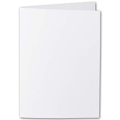 ARTOZ 100x DIN A6 Faltkarten - Blütenweiß (Weiß) - 105 x 148 mm Karten blanko zum selbstgestalten - 220 g/m² gerippt von ARTOZ