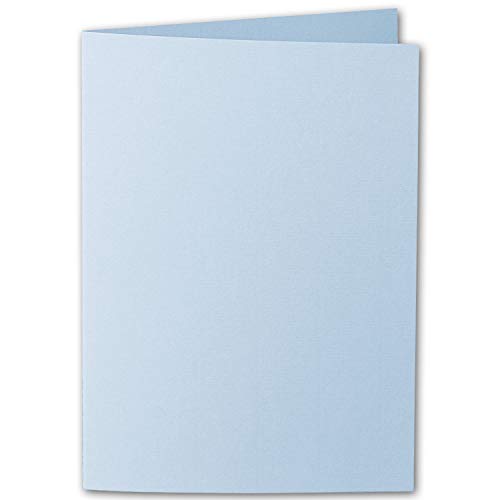 ARTOZ 100x DIN A6 Faltkarten - Pastelblau (Blau) - 105 x 148 mm Karten blanko zum selbstgestalten - 220 g/m² gerippt von ARTOZ